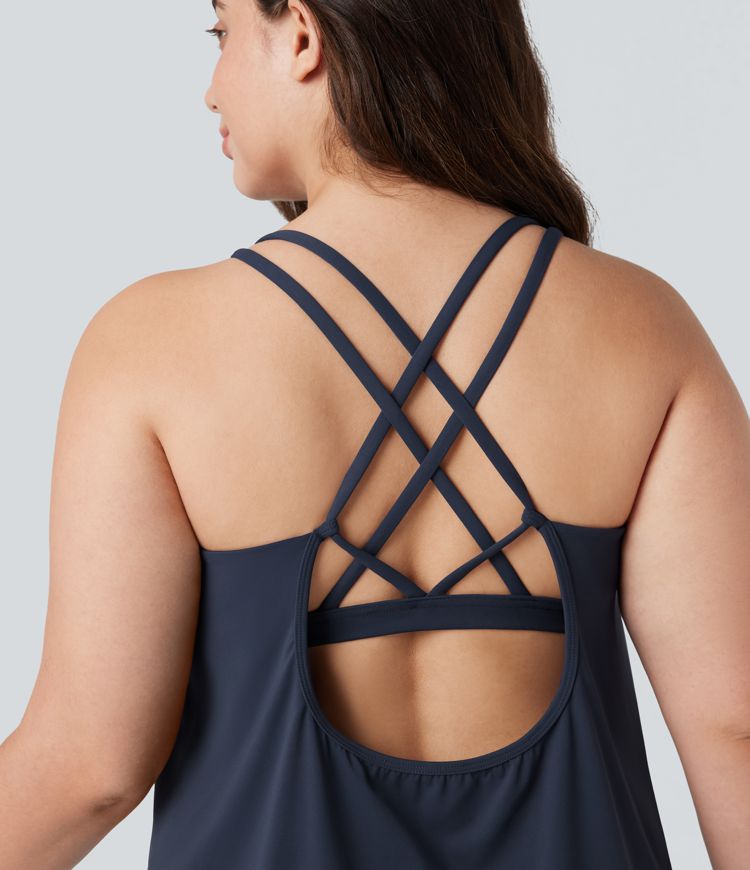 Plus Size Halara UltraSculpt™ Round Neck Curved Hem Running Tank Top