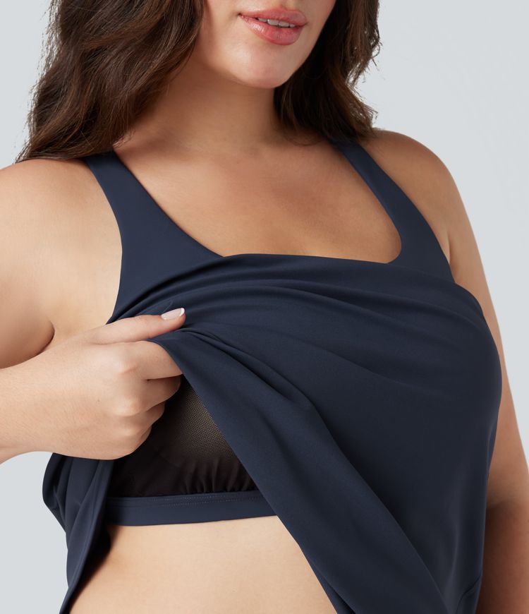 Plus Size Halara UltraSculpt™ Round Neck Curved Hem Running Tank Top