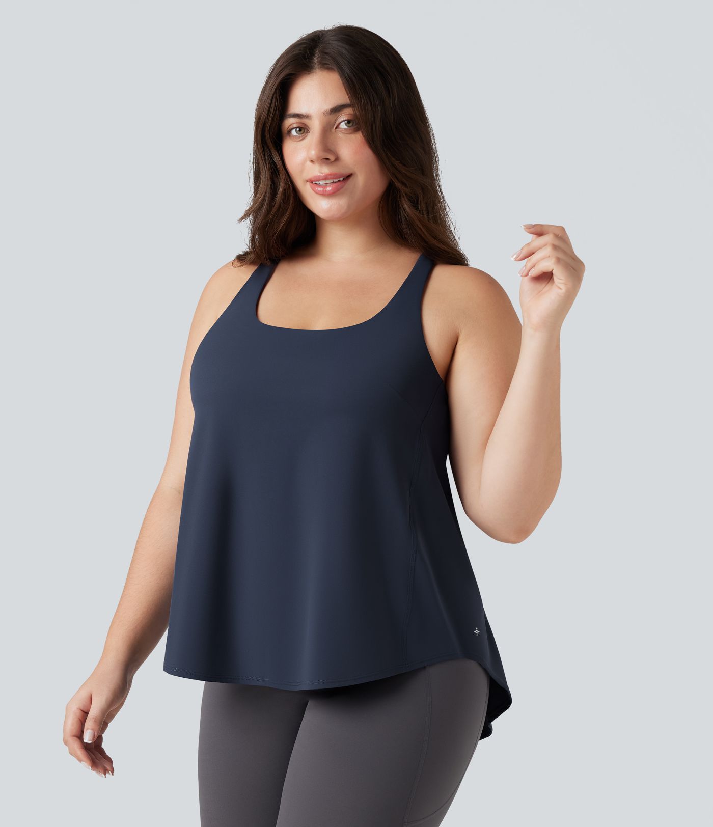 Plus Size Halara UltraSculpt™ Round Neck Curved Hem Running Tank Top