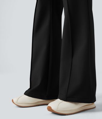 Durable Water Repellent Thermal High Waisted Hiking Flare Pants with Pockets