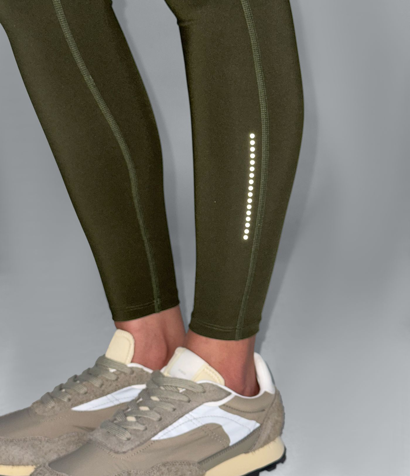 Legging de randonnée 7/8 résistant à l'usure taille haute croisée réfléchissant avec poche