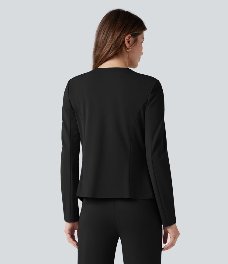 Waterfall Long Sleeve Crepe Work Blazer