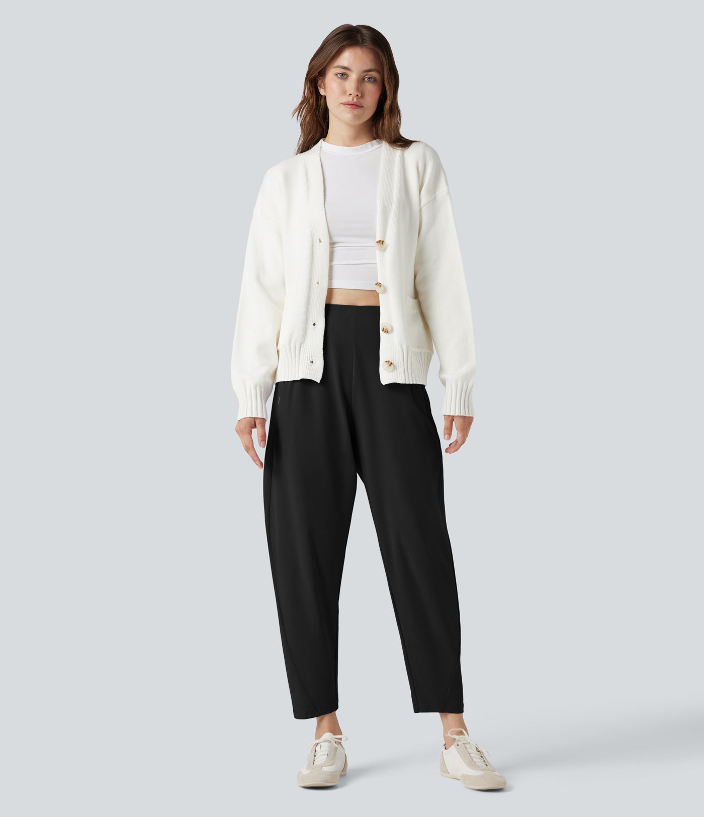 DayStretch High Waisted Casual Tapered Pants with Pockets