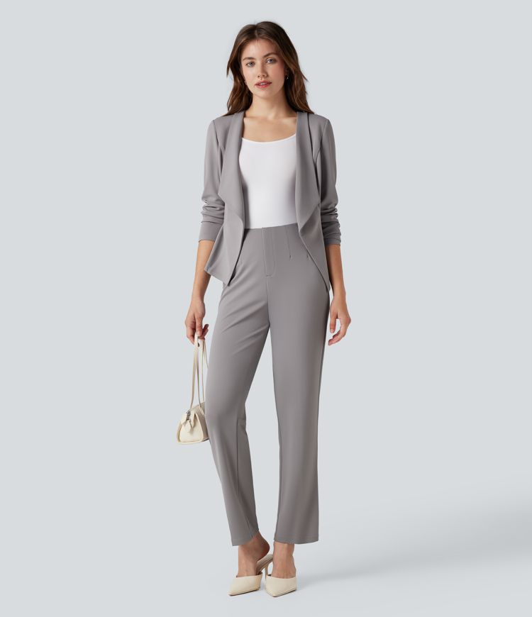 Waterfall Long Sleeve Crepe Work Suit Jacket