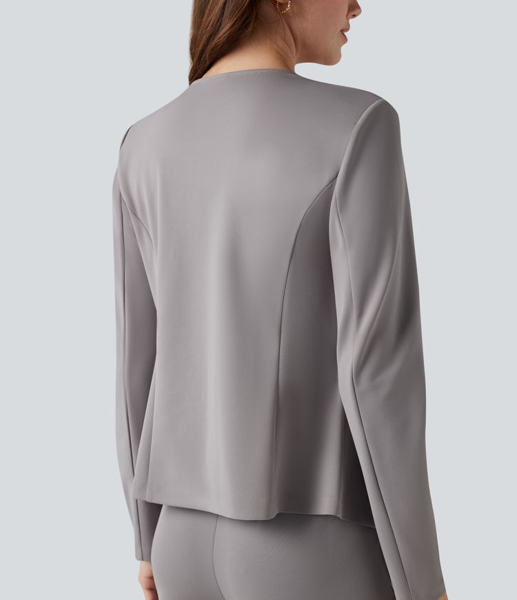 Waterfall Long Sleeve Crepe Work Suit Jacket