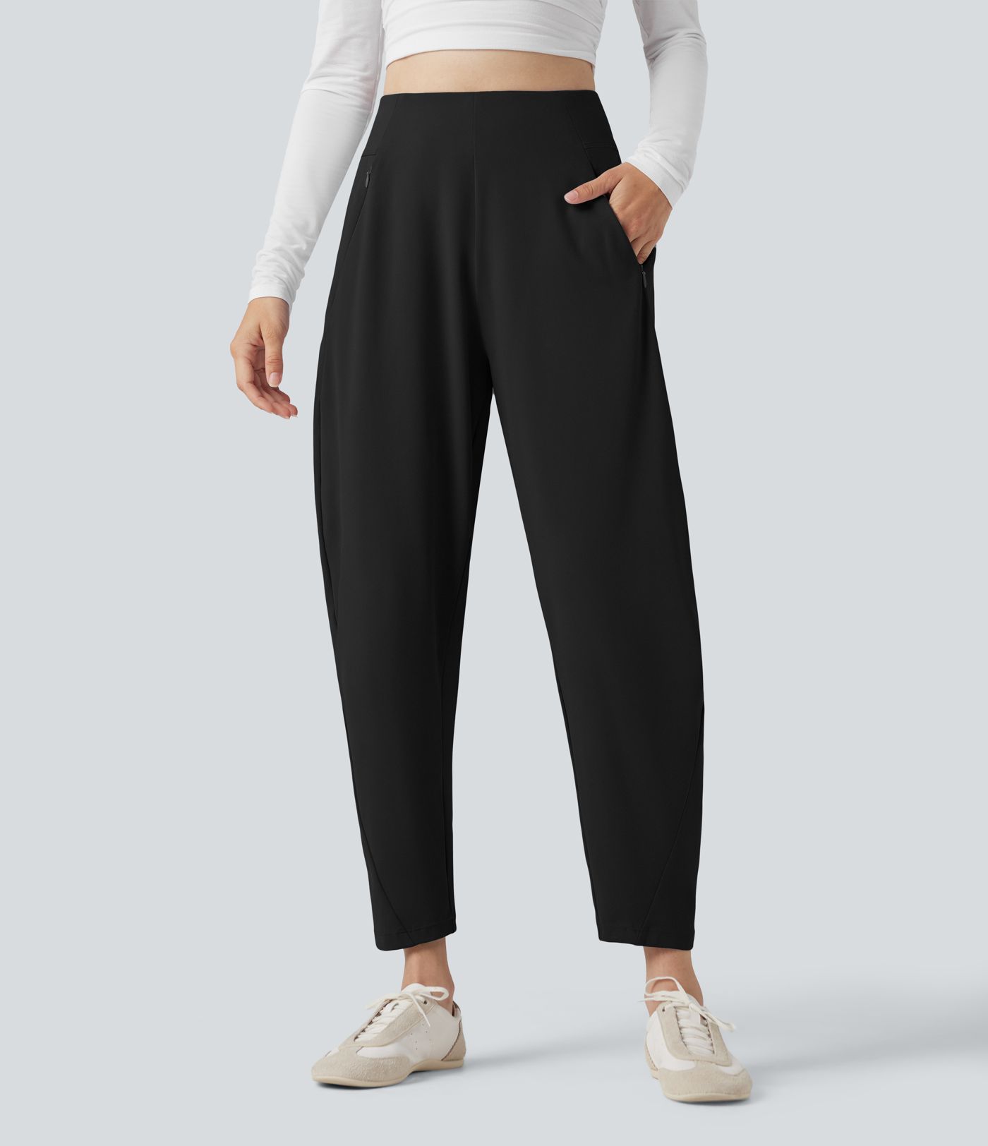 DayStretch High Waisted Casual Tapered Pants with Pockets