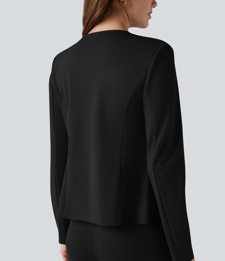 Waterfall Long Sleeve Crepe Work Blazer