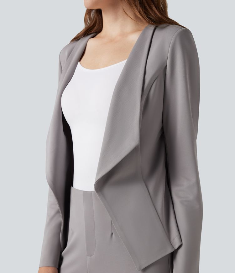 Waterfall Long Sleeve Crepe Work Suit Jacket