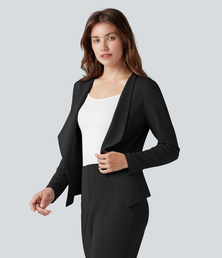Waterfall Long Sleeve Crepe Work Blazer