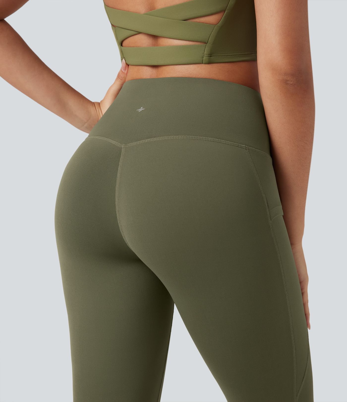 SoftlyZero™ High Waisted Cut-out Yoga 7/8 Leggings with Pockets-UPF50+