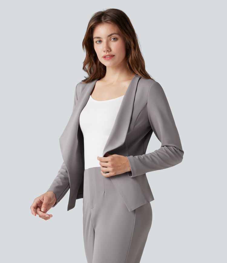 Waterfall Long Sleeve Crepe Work Suit Jacket