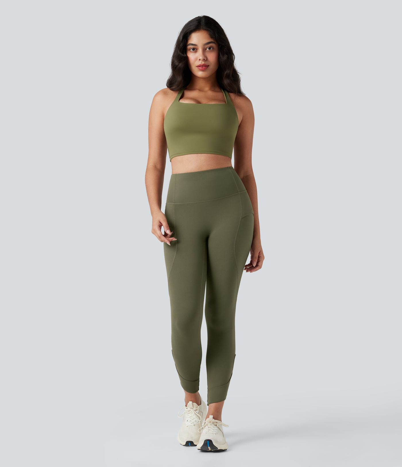 SoftlyZero™ High Waisted Cut-out Yoga 7/8 Leggings with Pockets-UPF50+