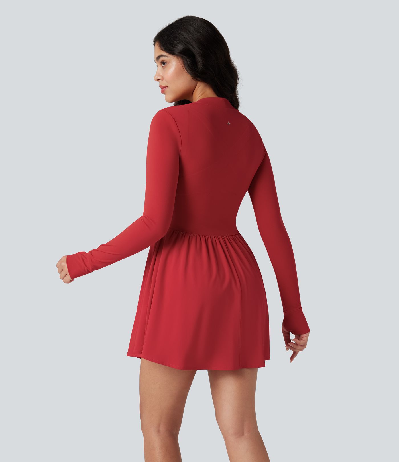 Halara UltraSculpt™ Push-Up Long Sleeve Thumb Hole 2-in-1 Mini Tennis Active Dress with Pocket