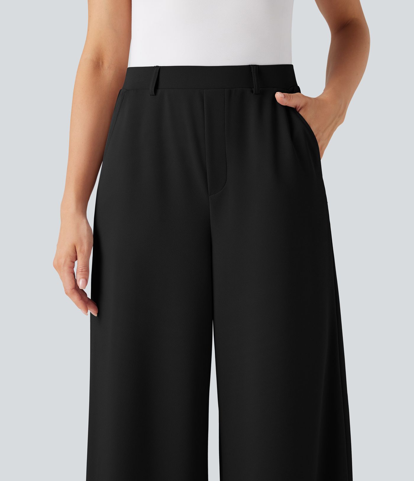 Halara Flex™ High Waisted Palazzo Wide Leg Crepe Work Pants with Pockets