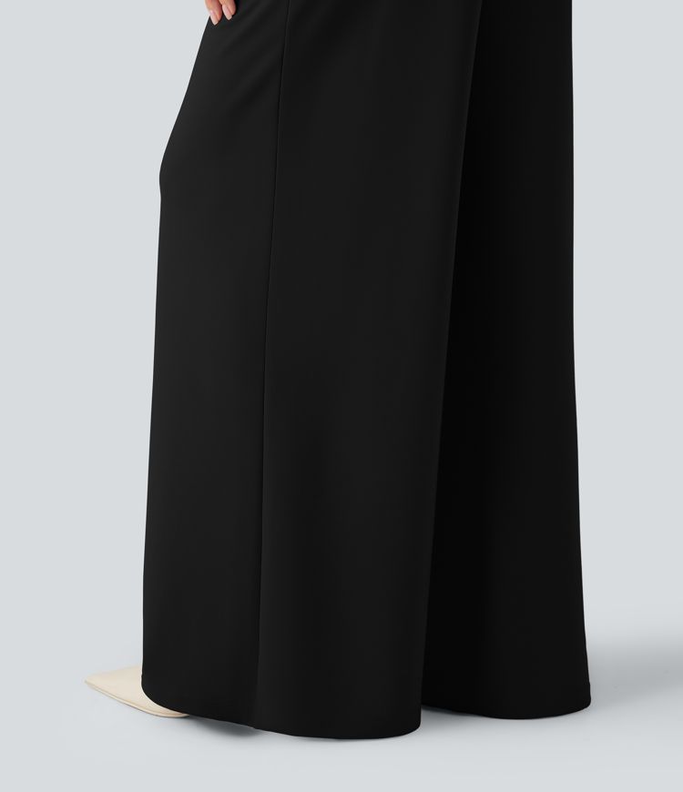 Halara Flex™ High Waisted Palazzo Wide Leg Crepe Work Pants with Pockets