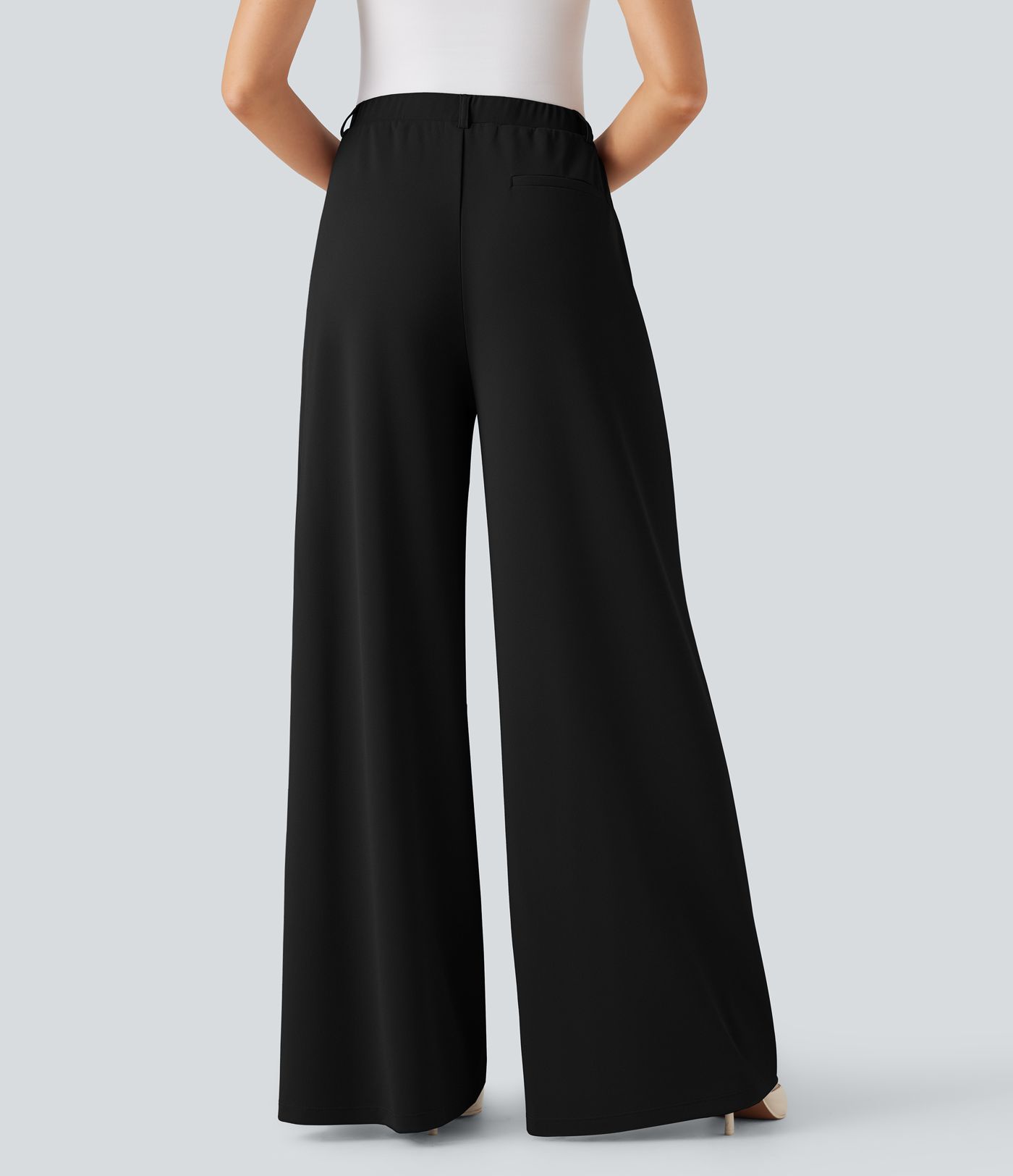 Halara Flex™ High Waisted Palazzo Wide Leg Crepe Work Pants with Pockets