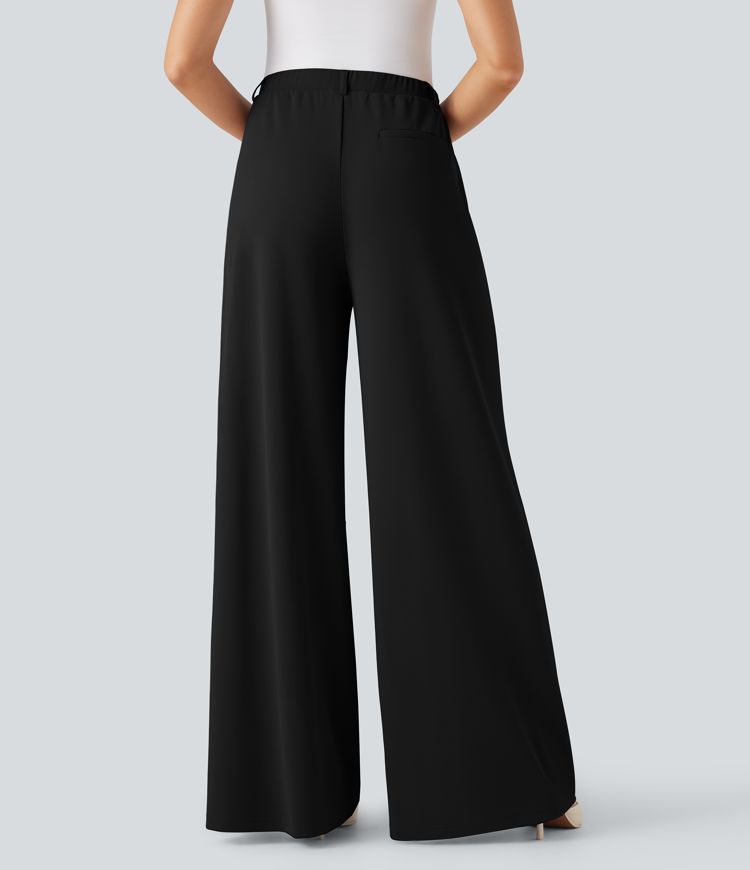 Halara Flex™ High Waisted Palazzo Wide Leg Crepe Work Pants with Pockets
