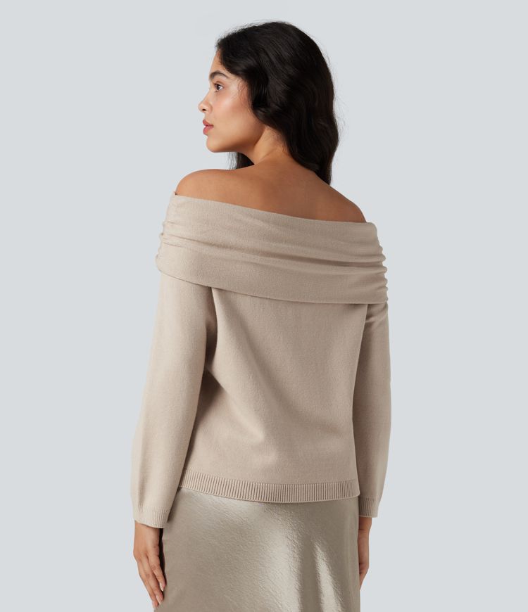 Pull épaules dénudées manches longues