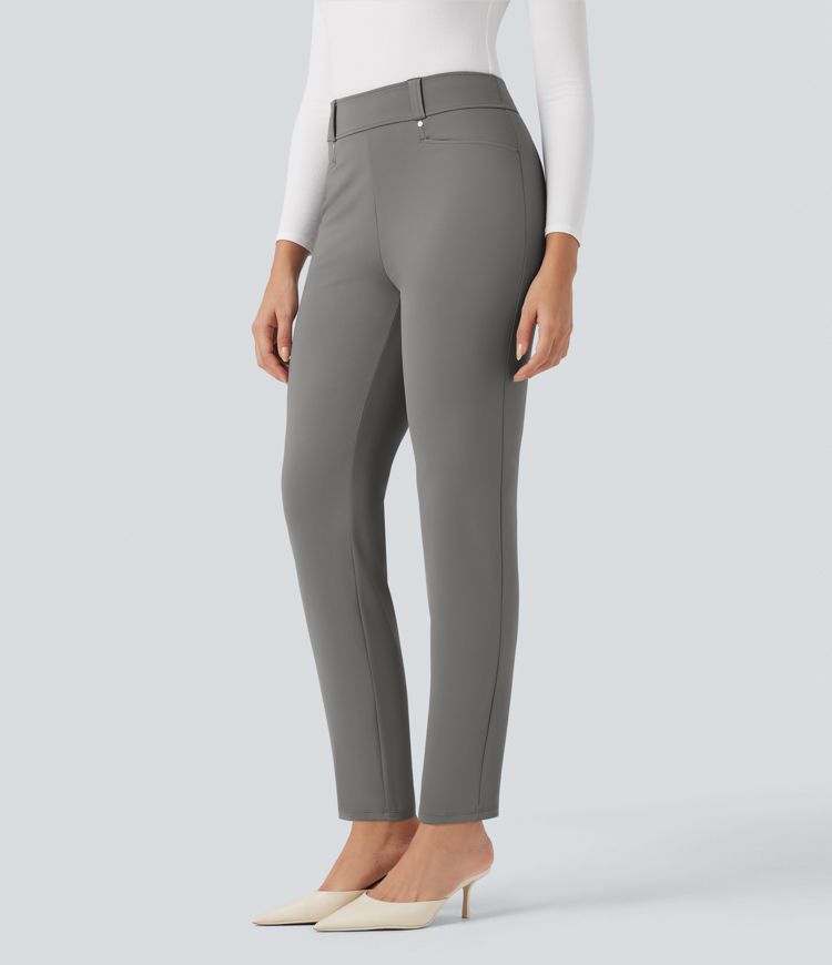 Halara Flex™ zúžené pracovní kalhoty 7/8 s vysokým pasem a kapsami