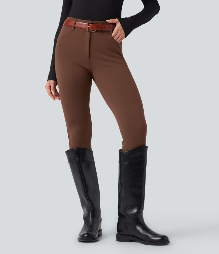 Mid Rise 7/8 Skinny Pants with Pockets