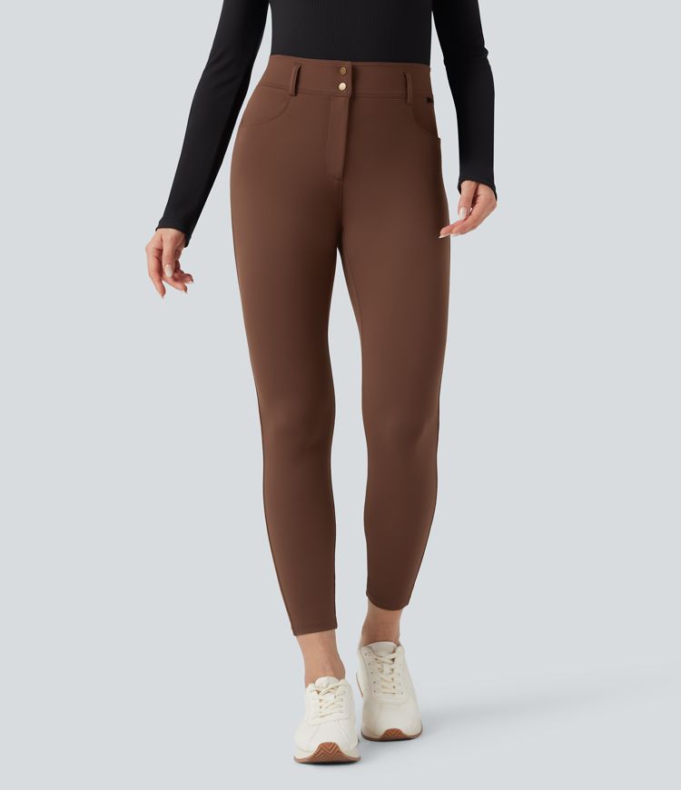 Mid Rise 7/8 Skinny Pants with Pockets