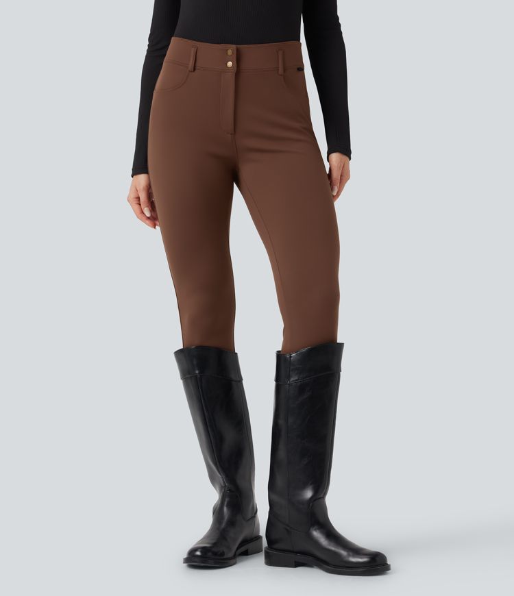 Mid Rise 7/8 Skinny Trousers with Pockets