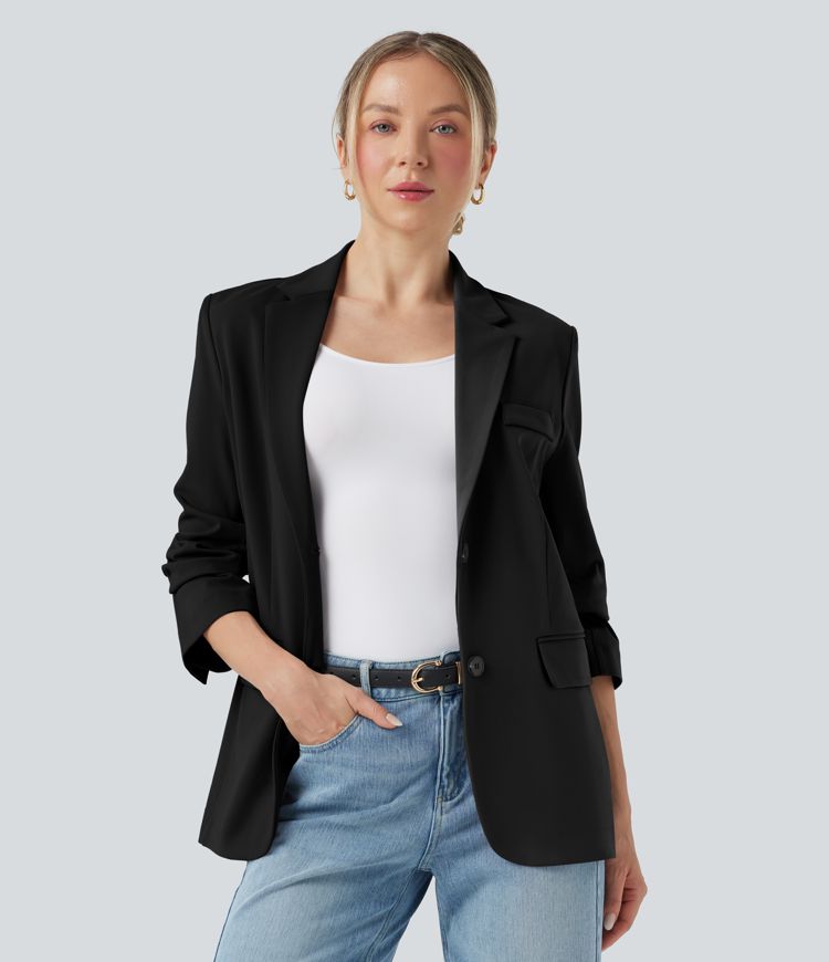 Blazer tailleur col cranté manches longues avec poches