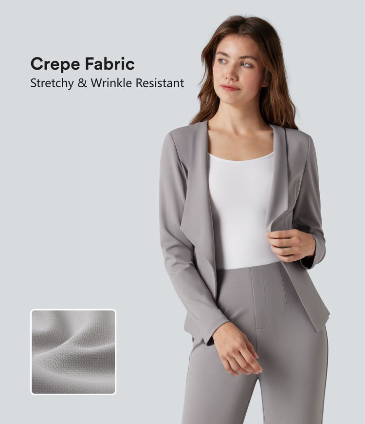 Waterfall Long Sleeve Crepe Work Blazer