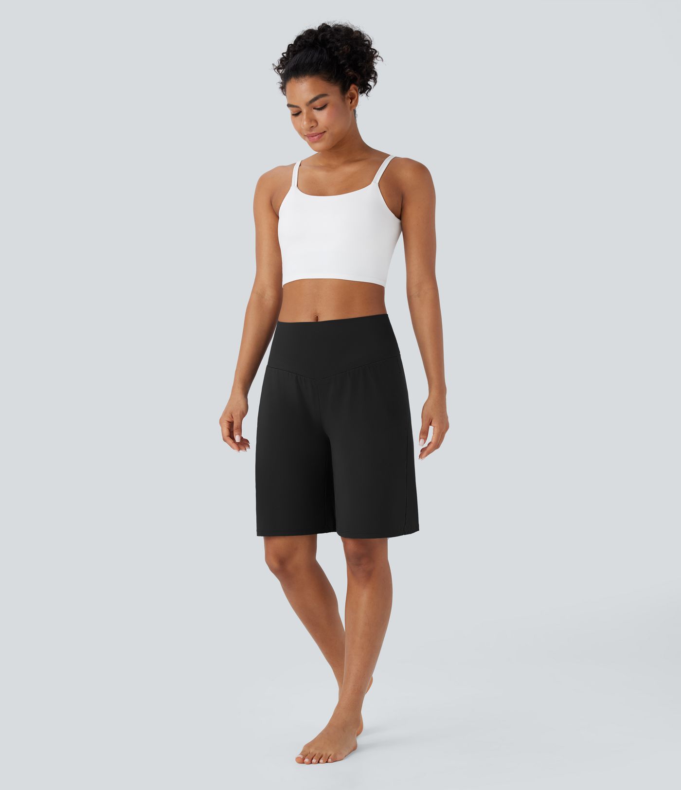 SoftlyZero™ Airy High Waisted Pockets Cool Touch Women Yoga Bermuda Gym Shorts