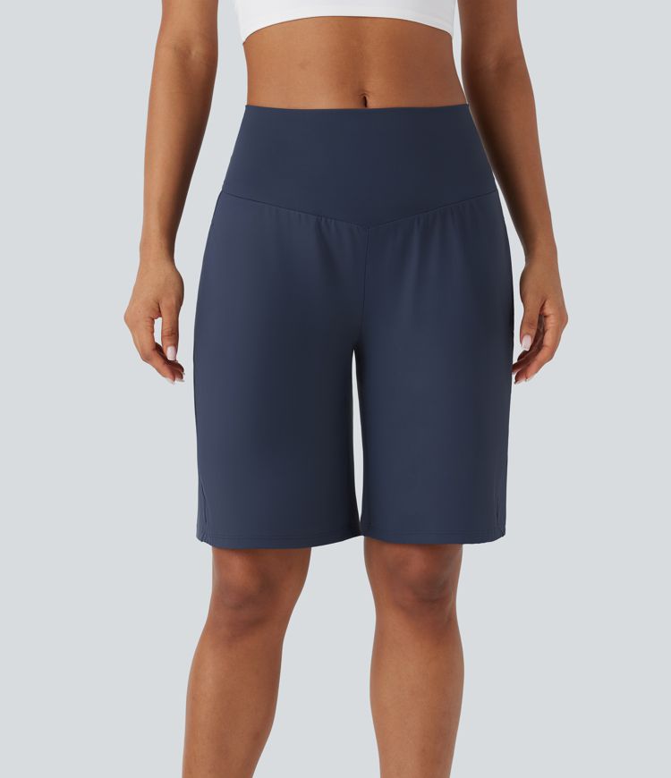 SoftlyZero™ Airy High Waisted Pockets InstantCool Yoga Bermuda Running Shorts
