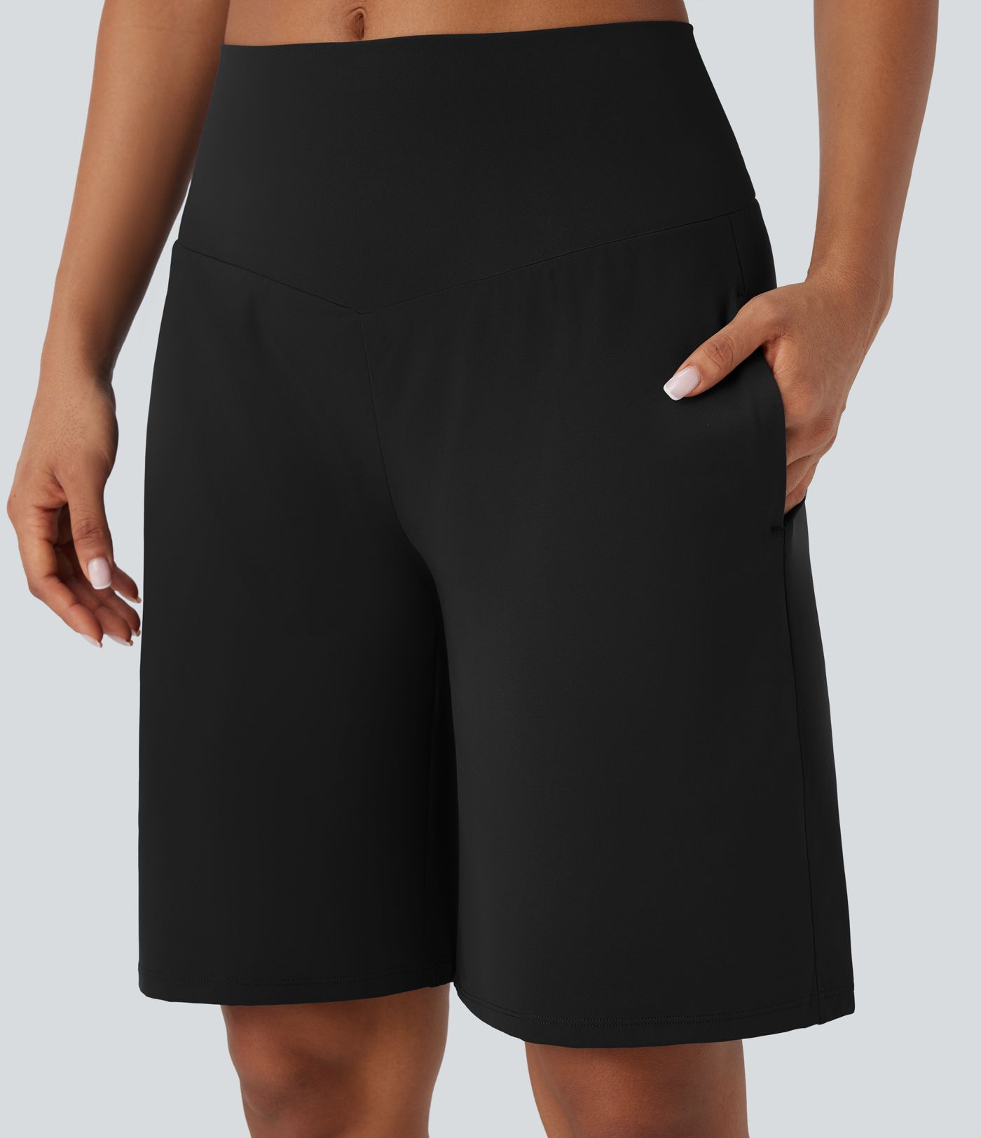 SoftlyZero™ Airy High Waisted Pockets Cool Touch Women Yoga Bermuda Gym Shorts