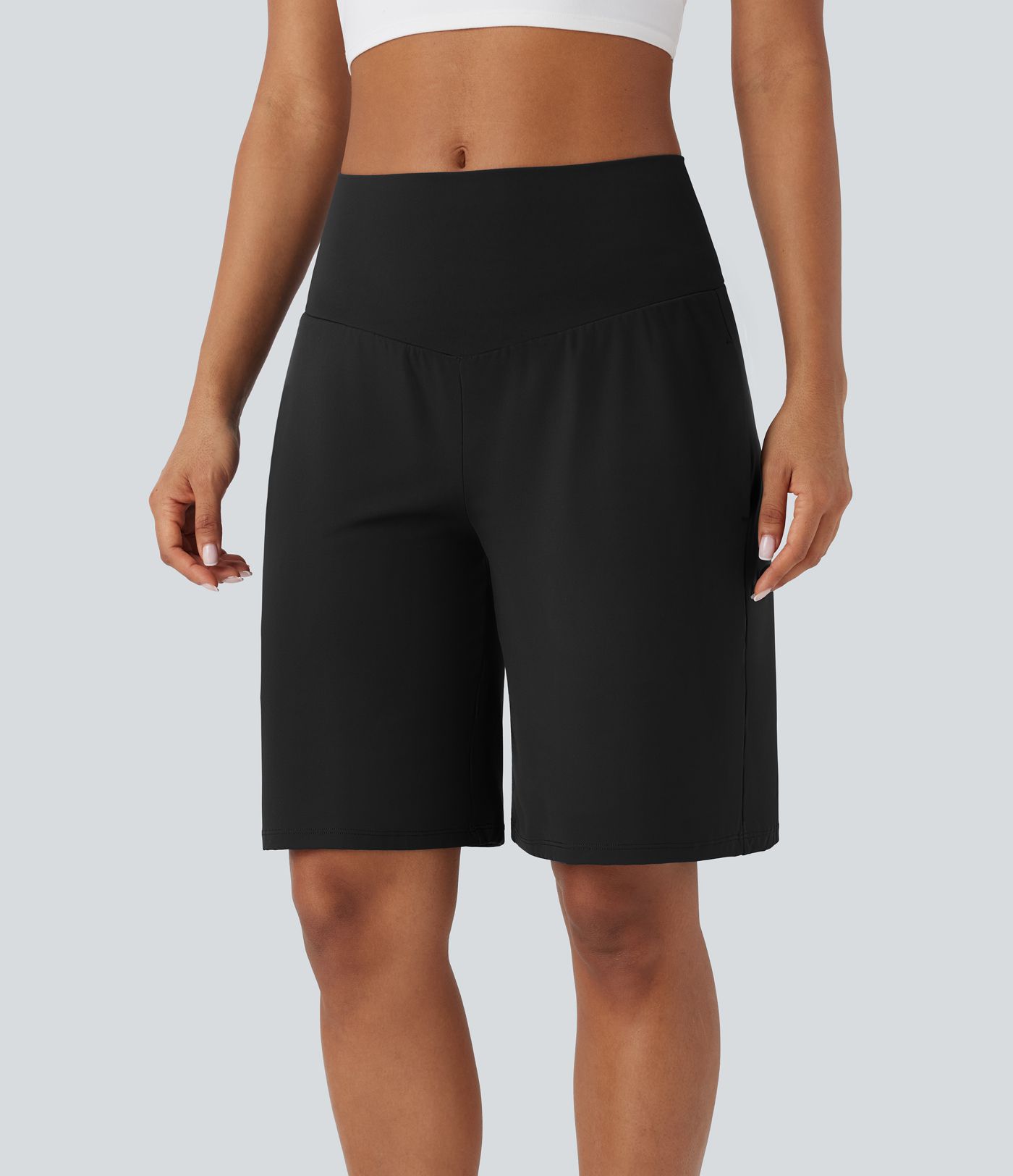 SoftlyZero™ Airy High Waisted Pockets Cool Touch Women Yoga Bermuda Gym Shorts