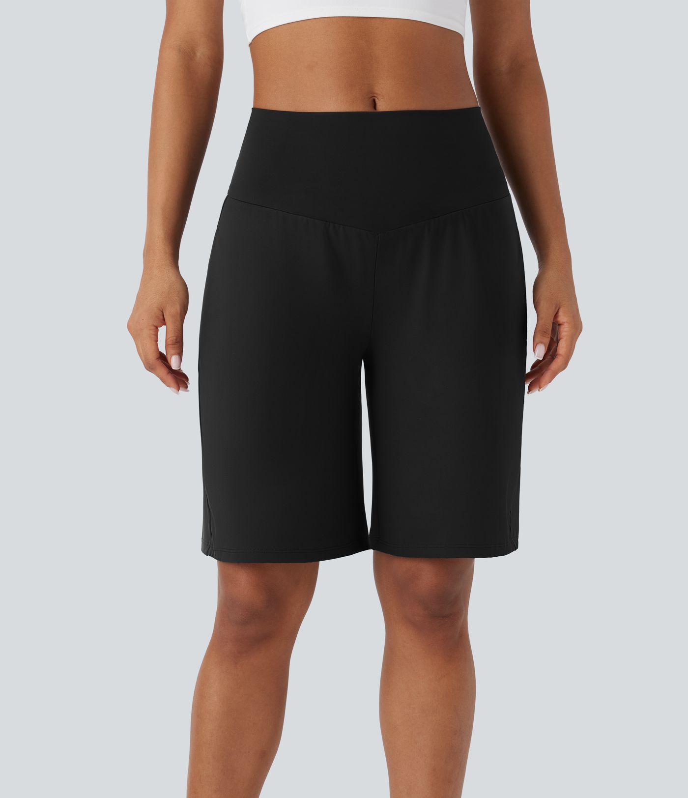 SoftlyZero™ Airy High Waisted Pockets Cool Touch Women Yoga Bermuda Gym Shorts