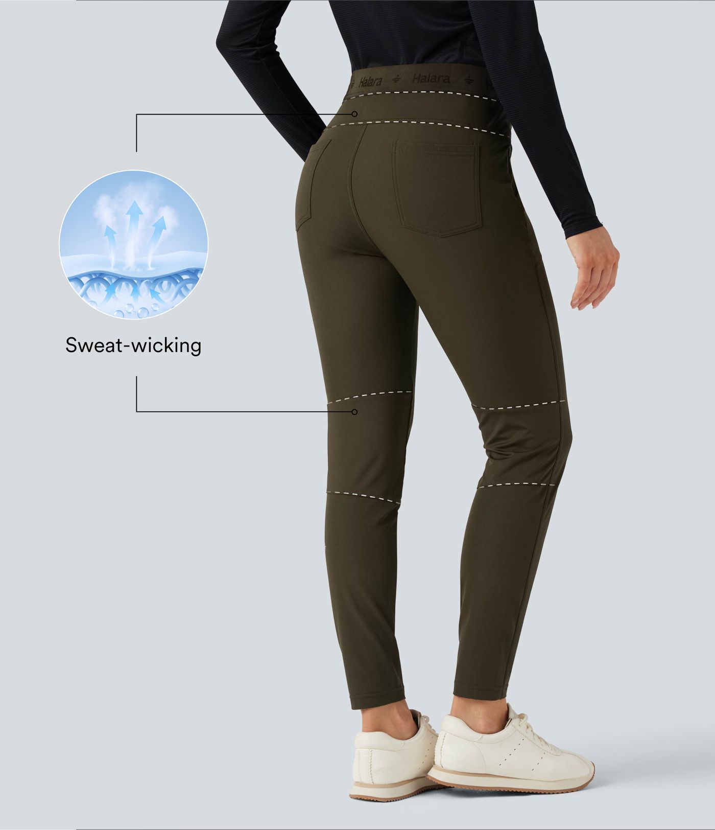 Water Repellent Mid Rise Hiking Pants with Zip Pockets