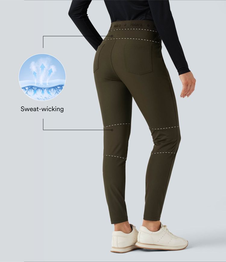 Water Repellent Mid Rise Hiking Pants with Zip Pockets