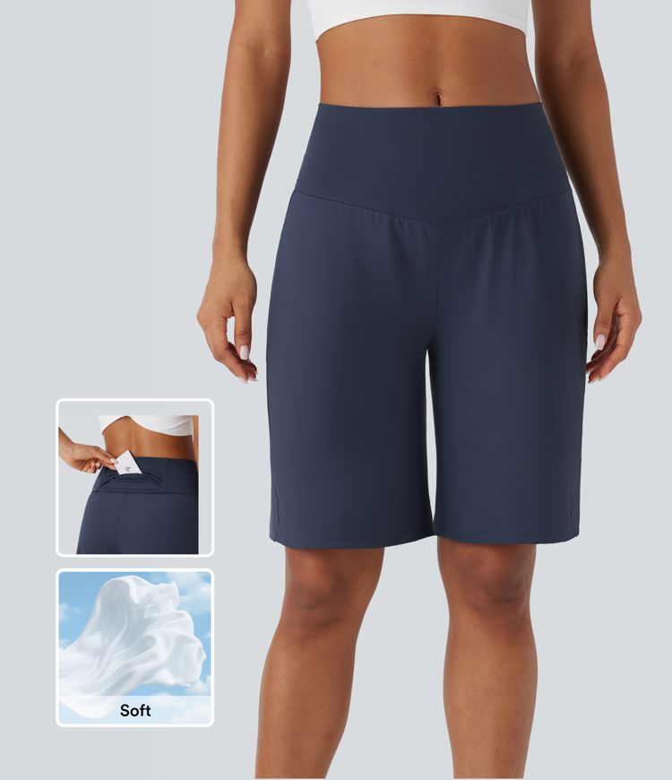 SoftlyZero™ Airy High Waisted Pockets Cool Touch Yoga Bermuda Shorts