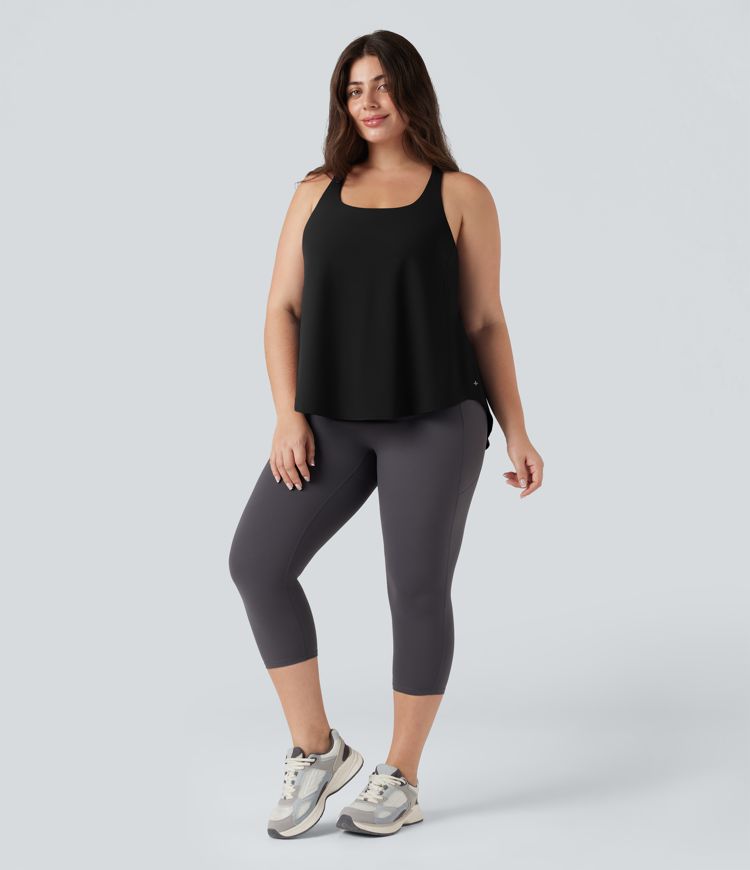 Plus Size Halara UltraSculpt™ Round Neck Curved Hem Running Tank Top