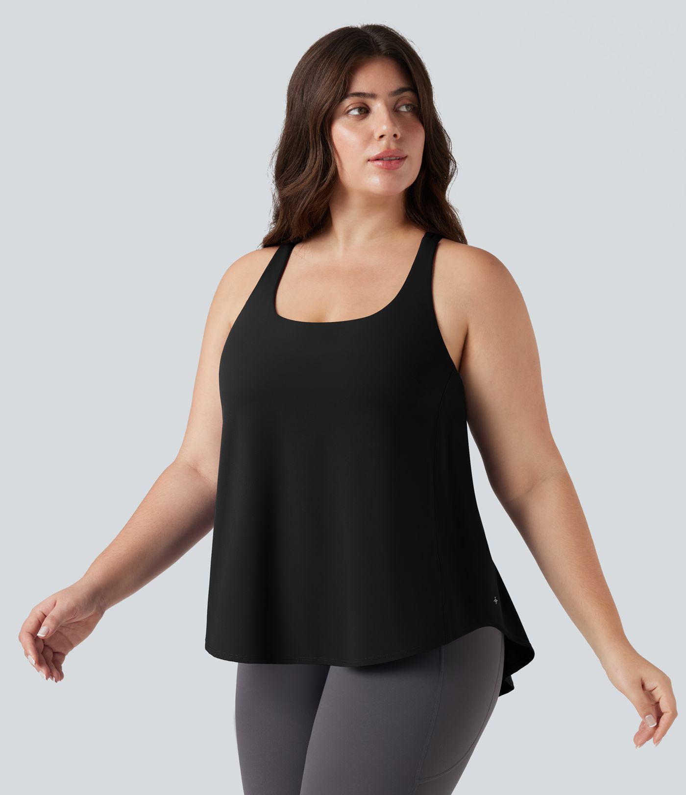 Plus Size Halara UltraSculpt™ Round Neck Curved Hem Running Tank Top