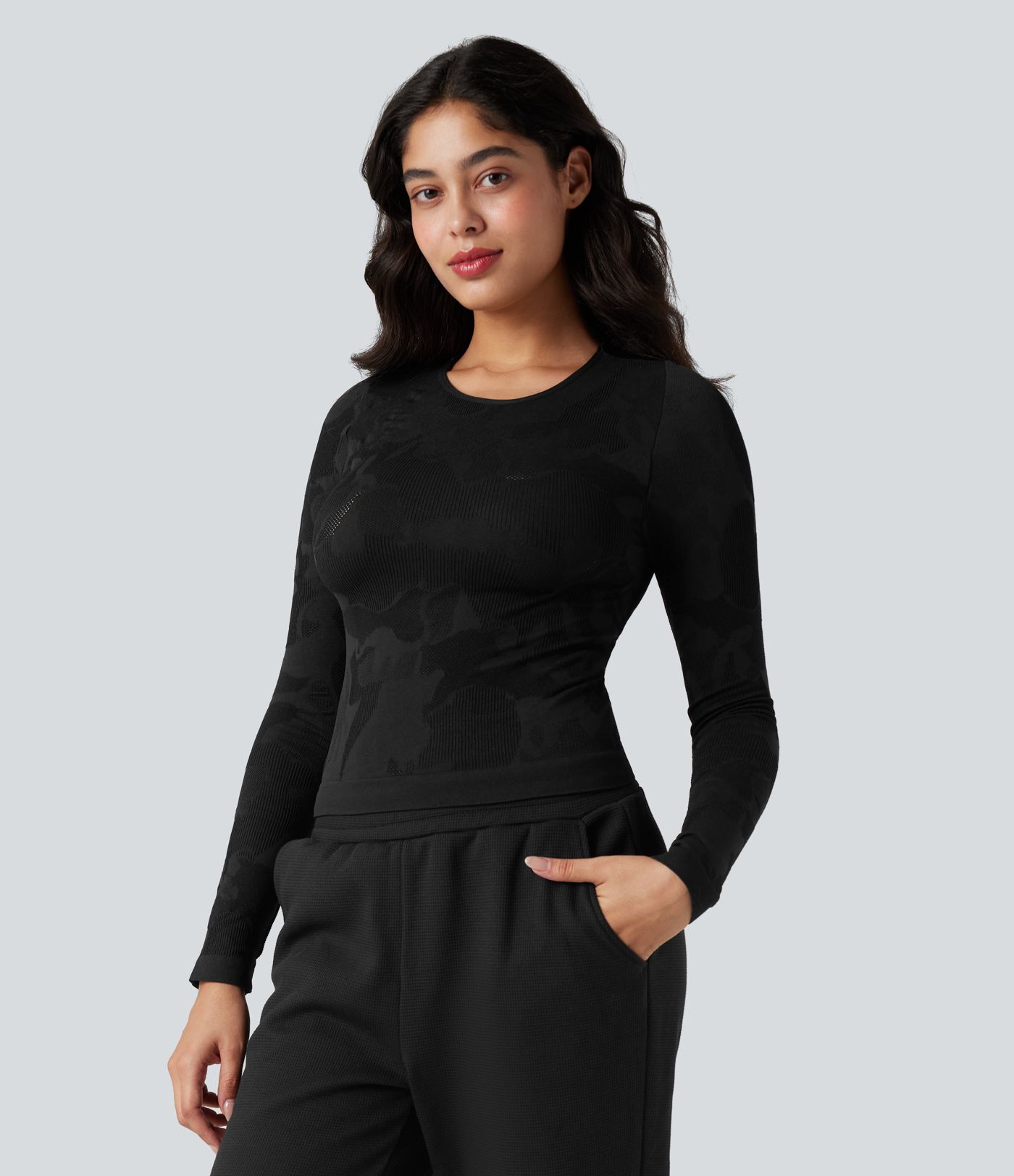 OneForm - Workout-Sport-Top mit langen Ärmeln und nahtlosem Flow