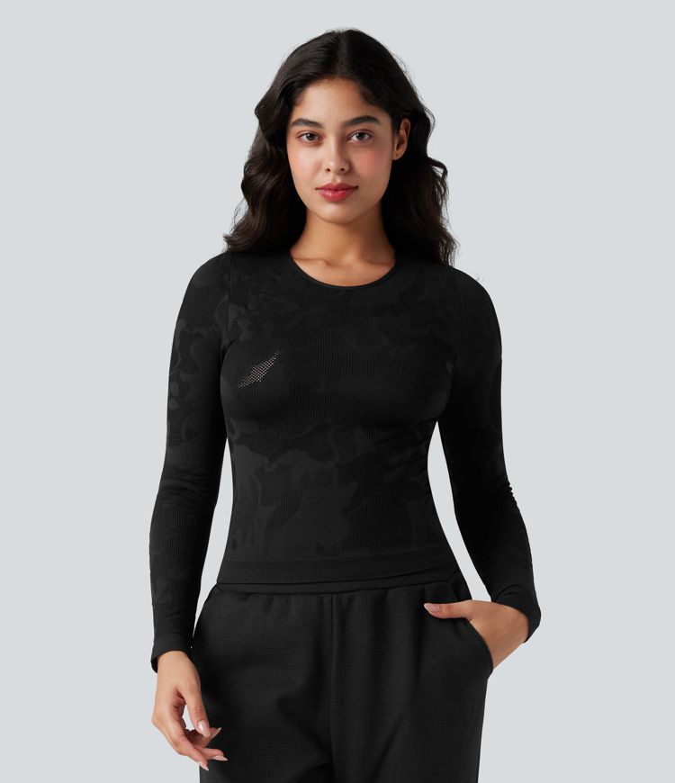 Seamless Flow Long Sleeve Workout Sports Top
