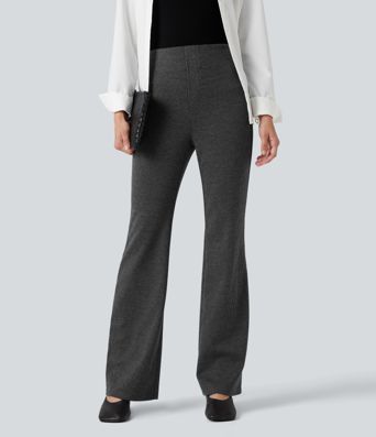 Halara Flex™ High Waisted Houndstooth Flare Suit Work Pants with Pockets Halara Flex™ High Waisted Houndstooth Flare Suit Work Pants with Pockets