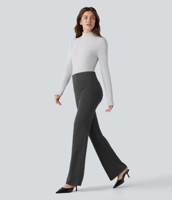 Halara Flex™ High Waisted Houndstooth Flare Suit Work Pants with Pockets Halara Flex™ High Waisted Houndstooth Flare Suit Work Pants with Pockets