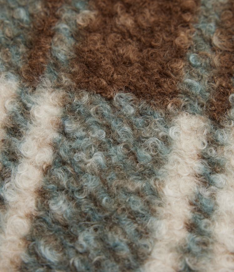 Long Sleeve Plaid Longline Casual Sherpa Jacket with Pockets