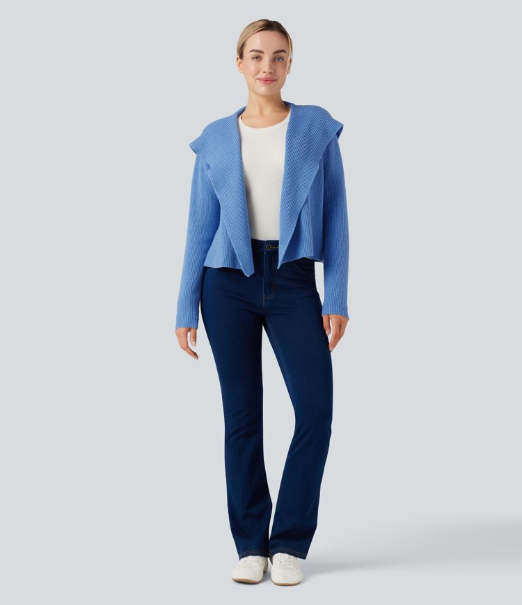 Hooded Long Sleeve Open Front Casual Cardigan