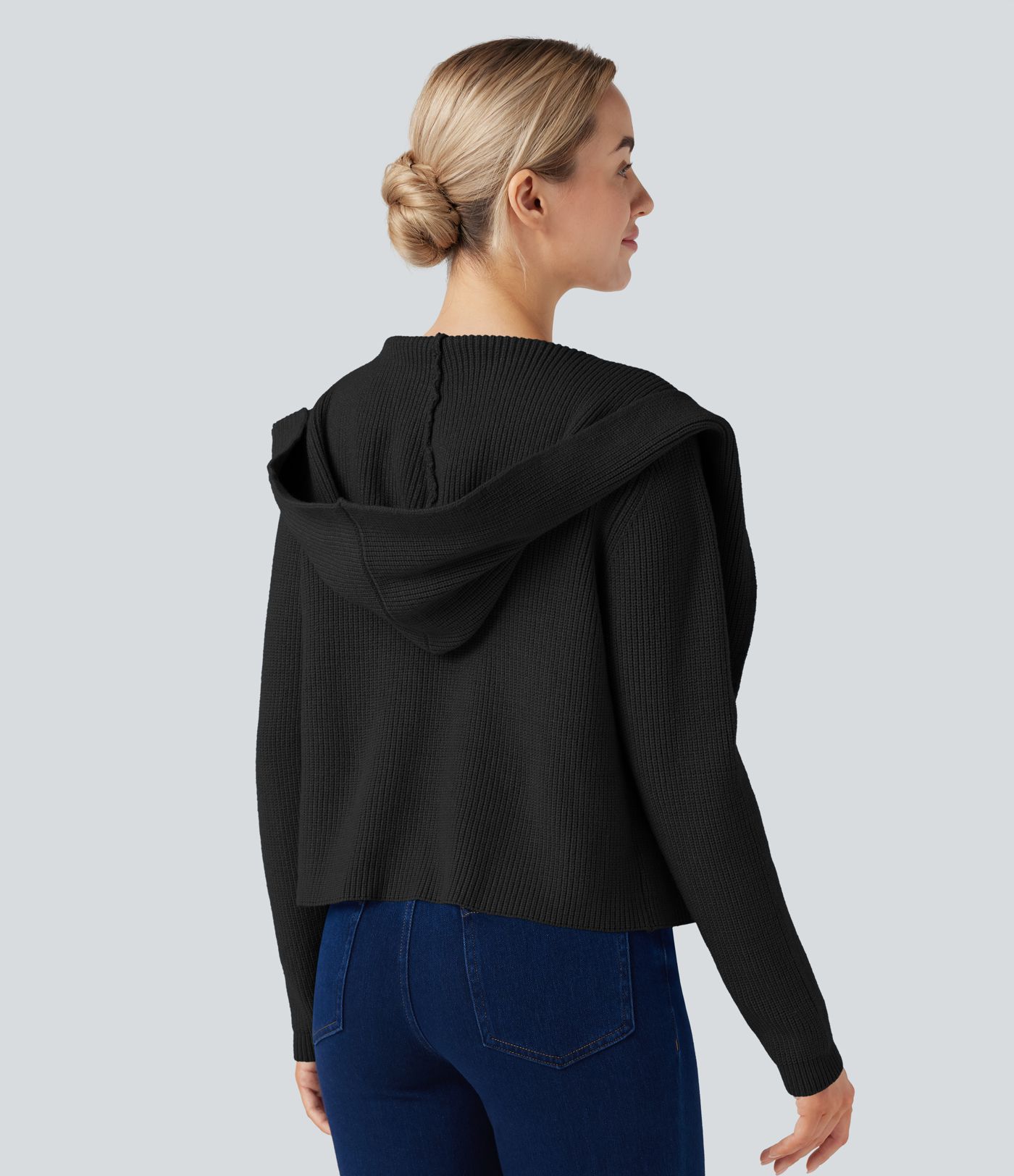 Hooded Long Sleeve Open Front Casual Cardigan