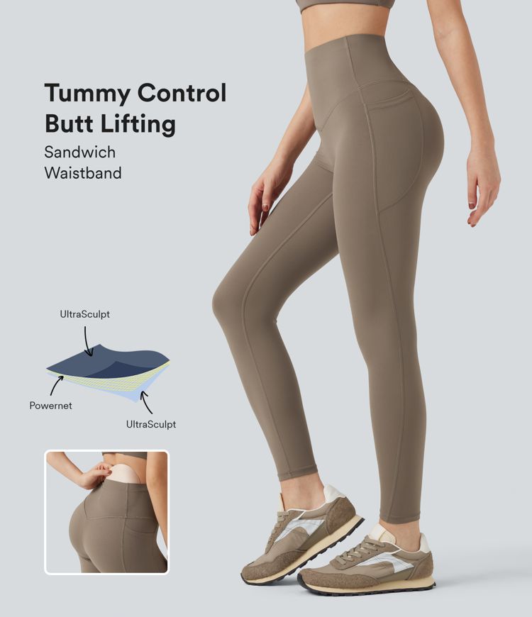 Halara UltraSculpt™ SoCinched High Waisted Tummy Control Butt Lifting Training Leggings with Pockets