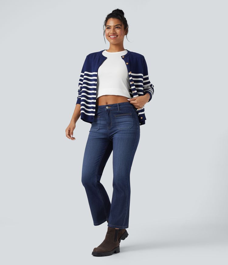 Jean bootcut polaire denim Halara Flex™ taille mi-haute avec poches