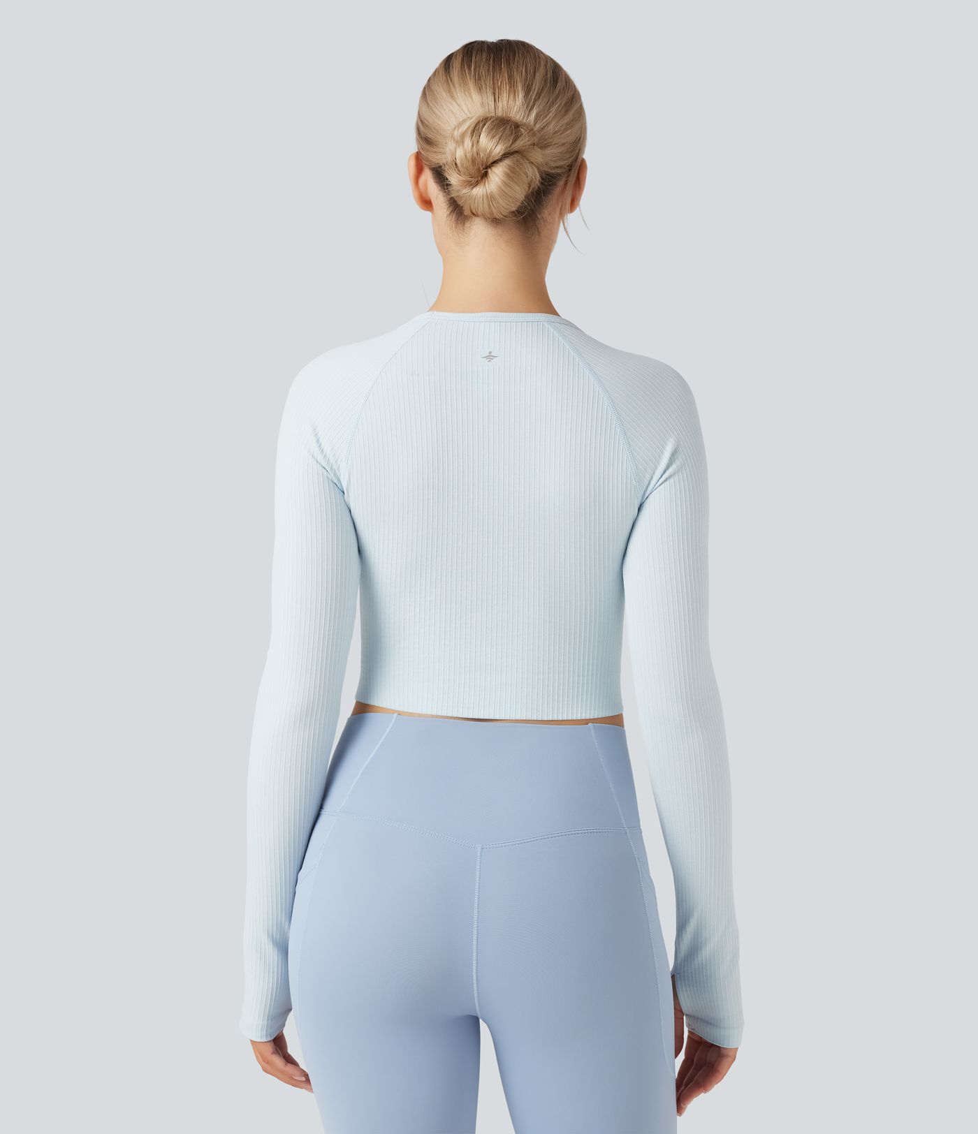 OneForm Seamless Flow Long Sleeve Thumb Holes Cropped Yoga Sports Top