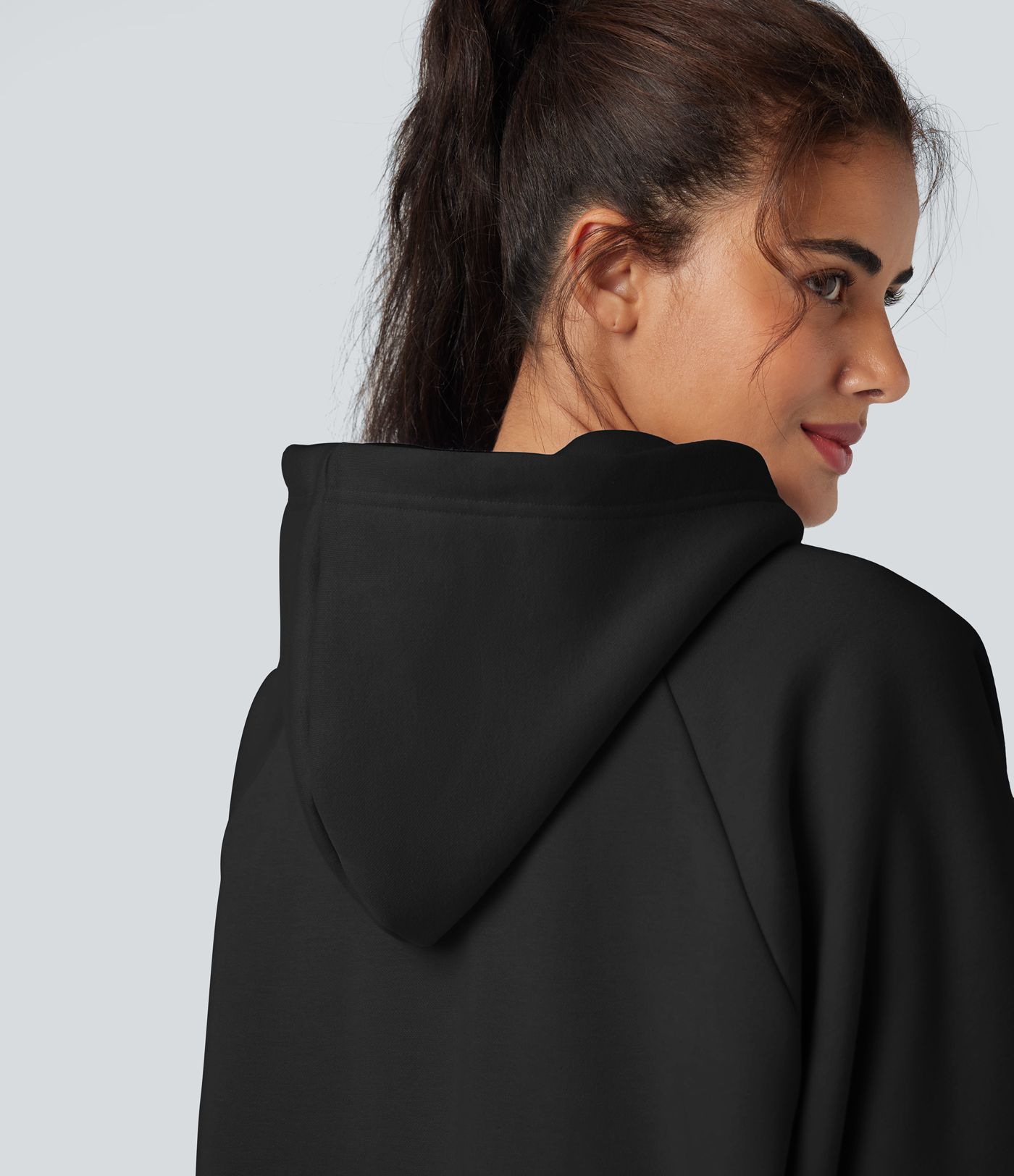 Hooded Drawstring Long Sleeve Fleece Casual Cotton Sweatshirt with Pockets