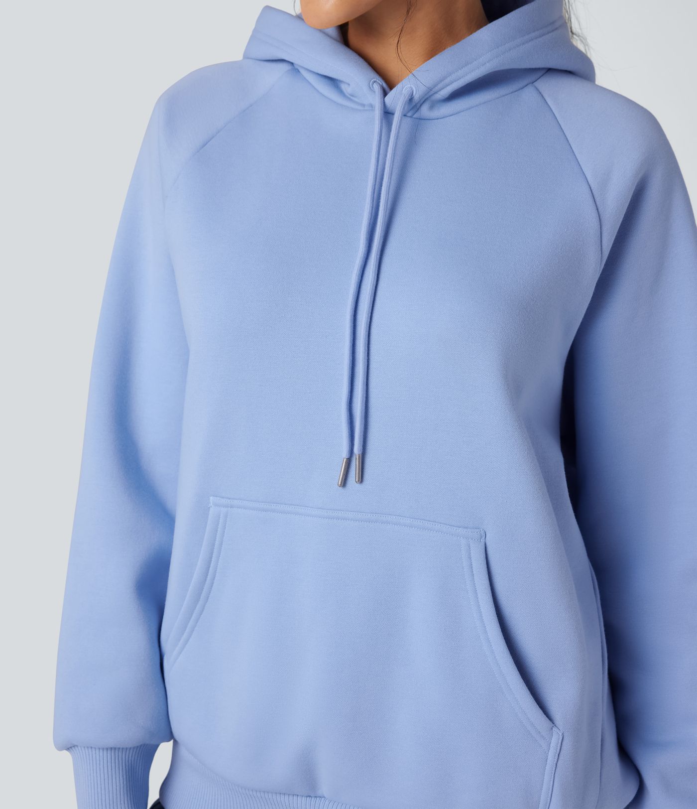 Hooded Drawstring Long Sleeve Fleece Casual Cotton Sweatshirt with Pockets